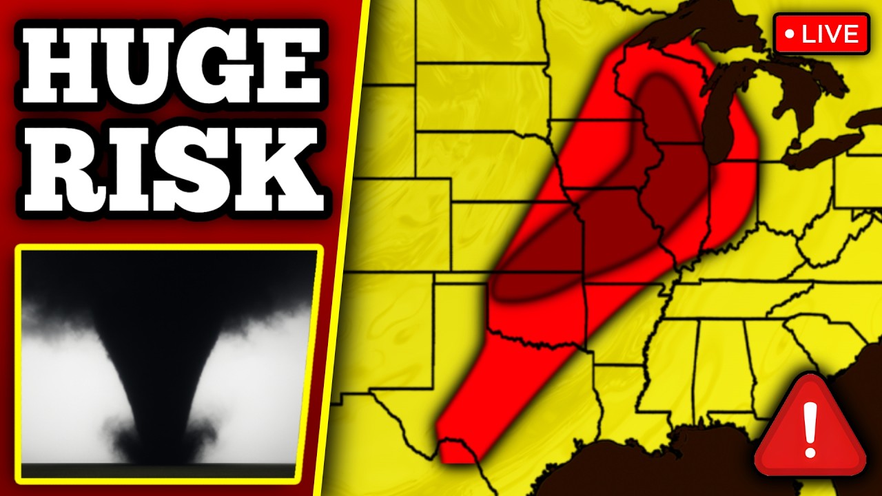 🔴 BREAKING LARGE TORNADO ON THE GROUND - Large Tornadoes Possible With LIVE Storm Chasers...