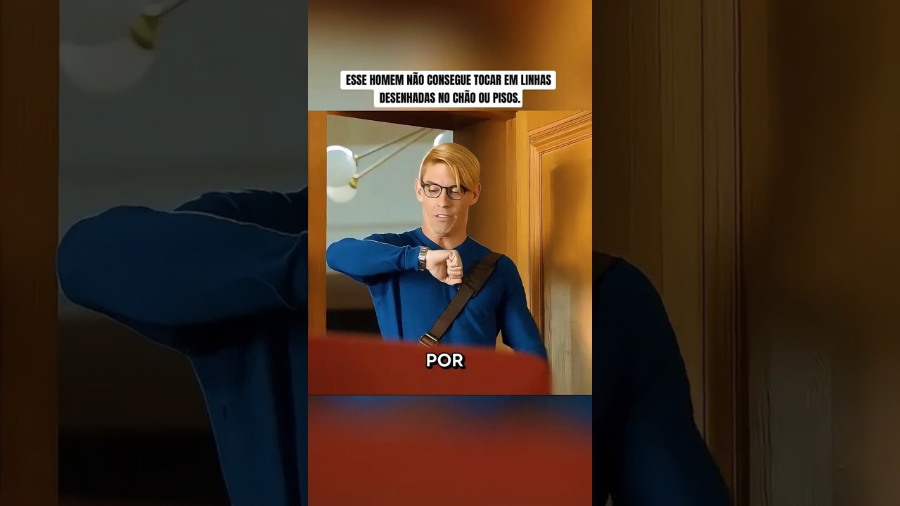 Esse homem não consegue tocar em linhas desenhadas no chão ou pisos.