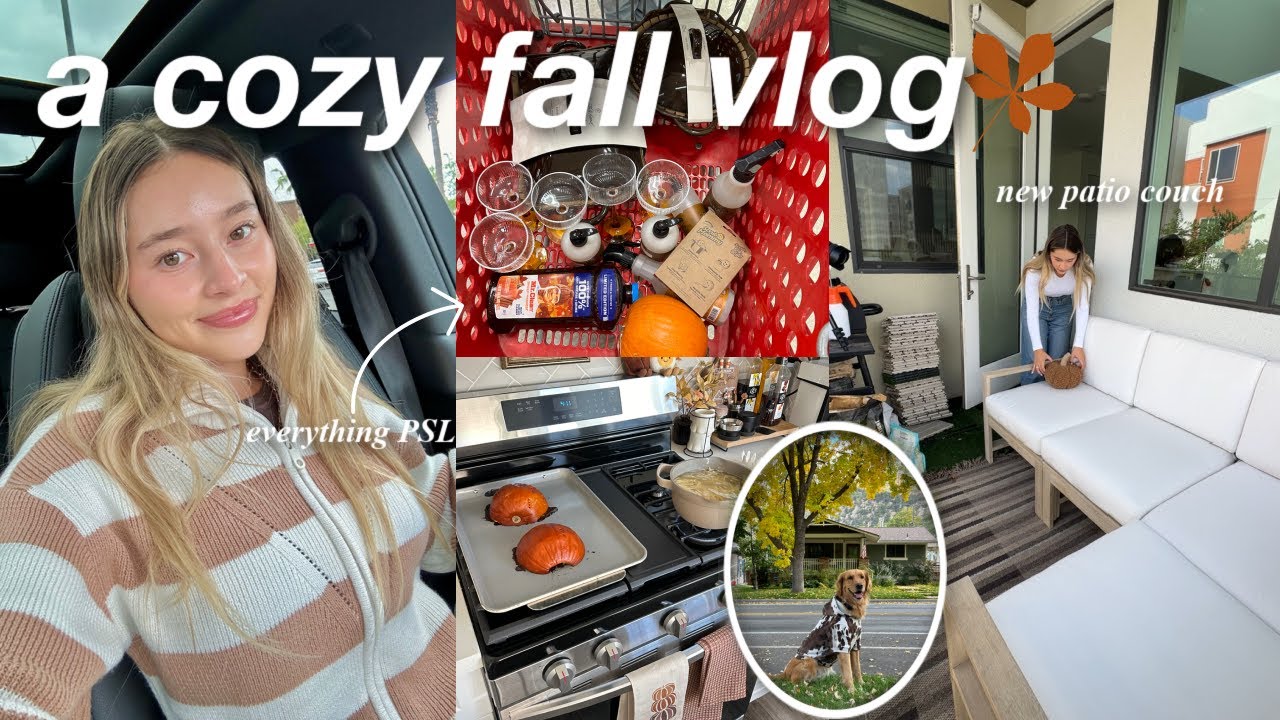 a *fall* day in my life 🍂 new patio setup, roasting pumpkins, dealership