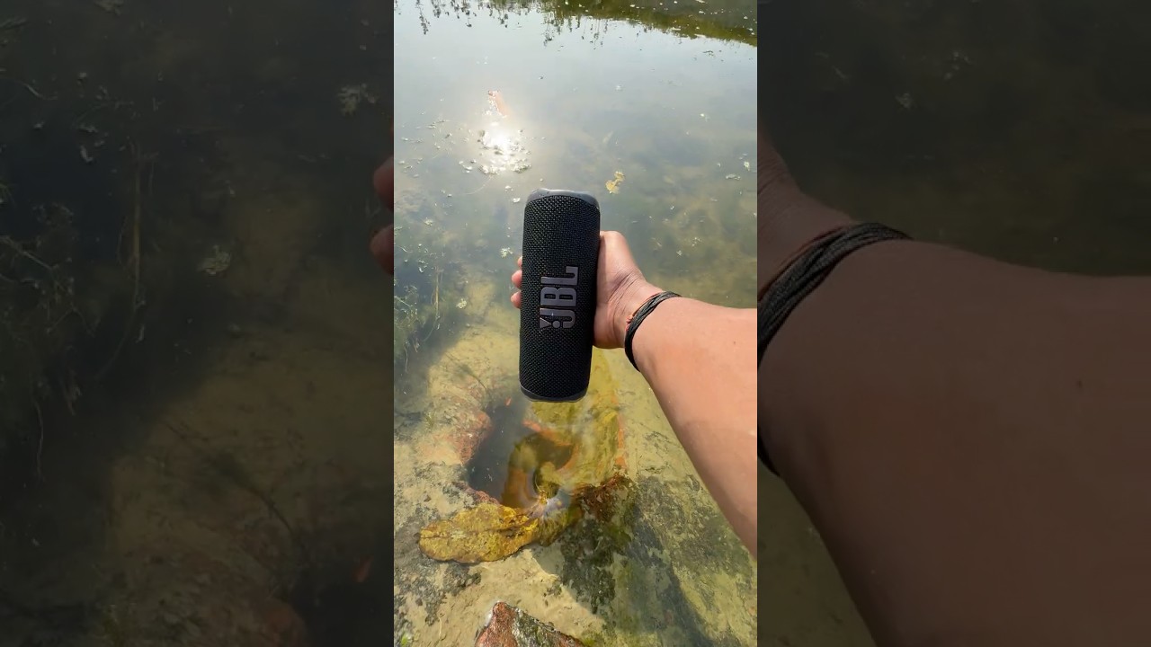 Jbl flip6 speaker throw in water pipe for bass testing