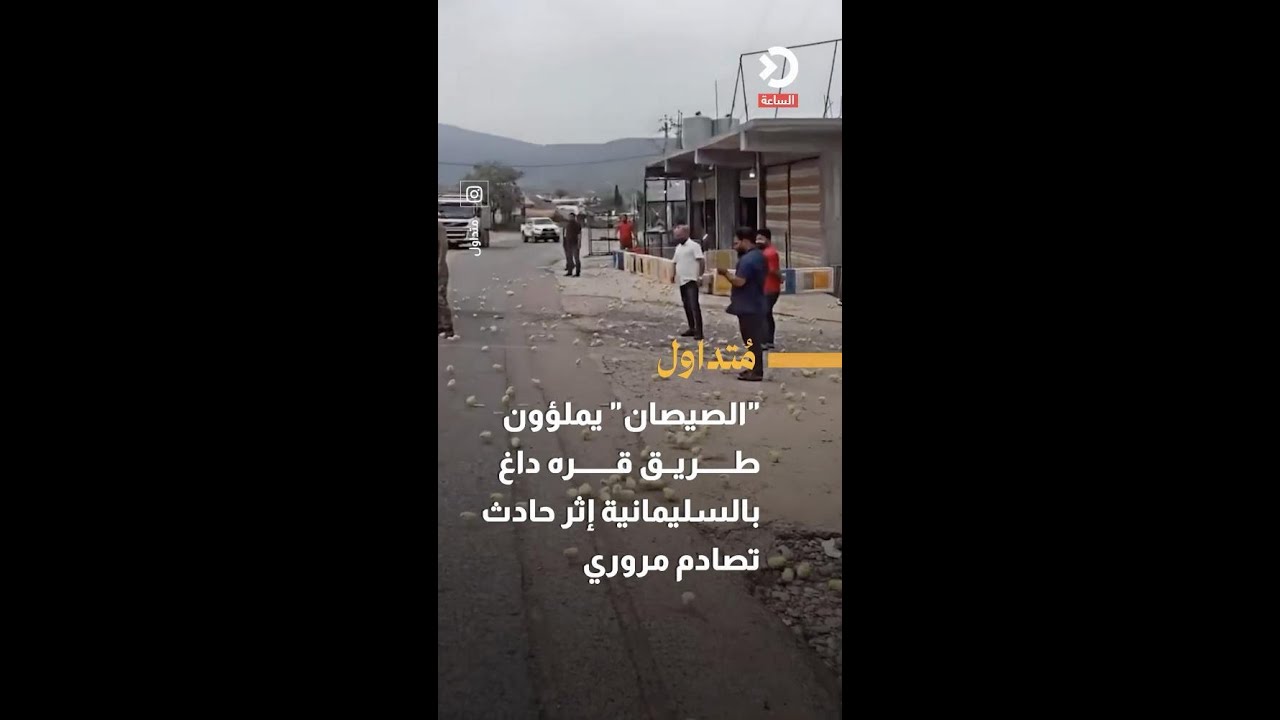 "الصيصان" يملؤون طريق قره داغ بالسليمانية إثر حادث تصادم مروري