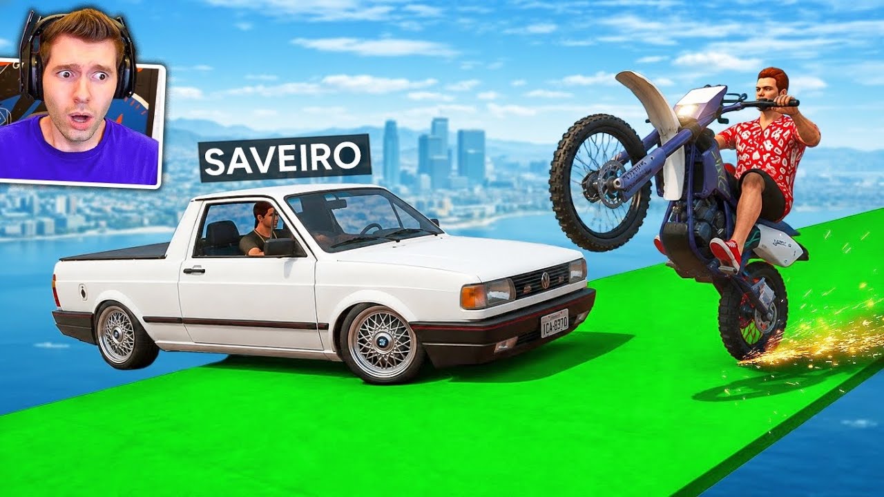 GTA V Online: MOTO vs SAVEIRO REBAIXADA - Eu mitei MUITO!