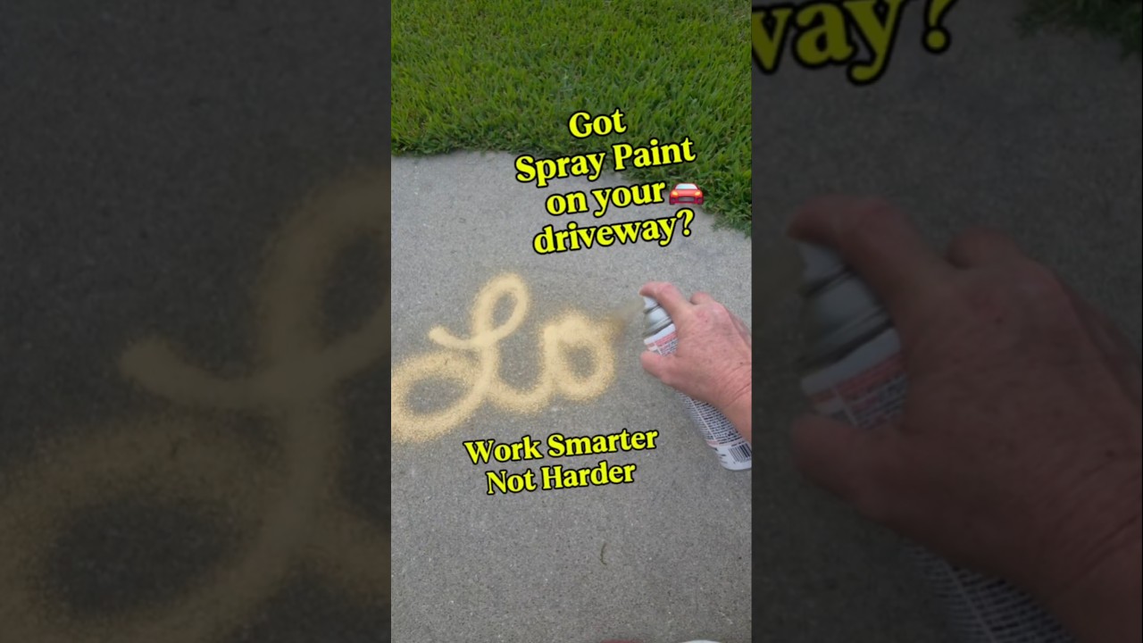 How to remove Spray Paint from your driveway! #cleaning # #clean #diy #exteriorcleaning #stain