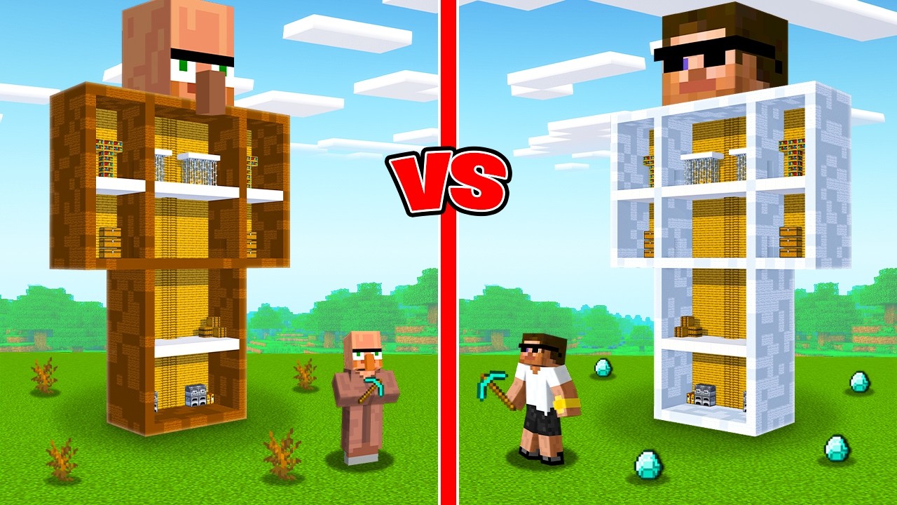 Carry vs Doorbin Statue Battle in Minecraft..