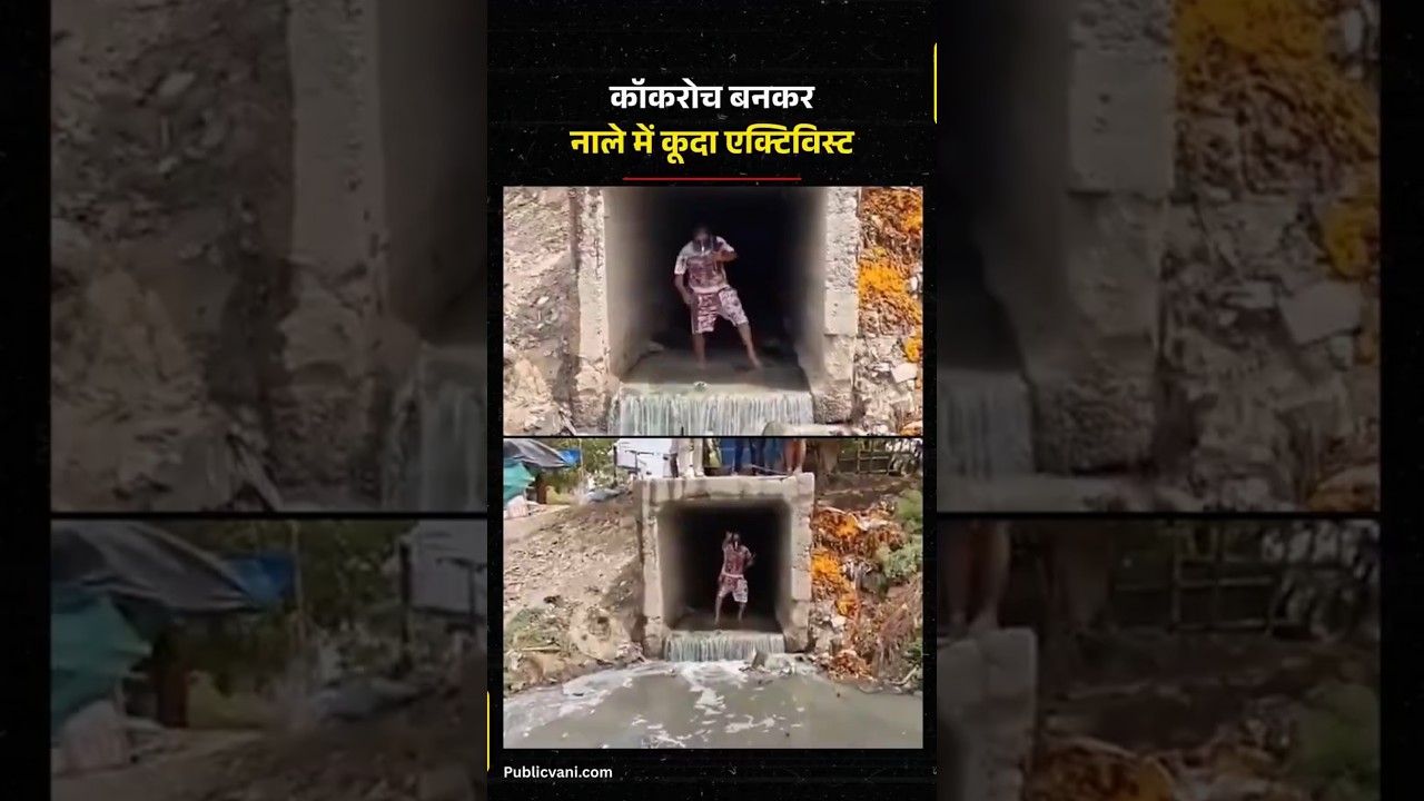 UP: COCKROACH बन नाले में उतरा एक्टिविस्ट, यमुना की गंदगी के खिलाफ अनोखा प्रदर्शन | UP News