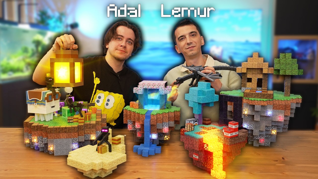 Işıklı Manyetik Küplerle Minecraft Skyblock Yaptık! @DogukanAdalTvo
