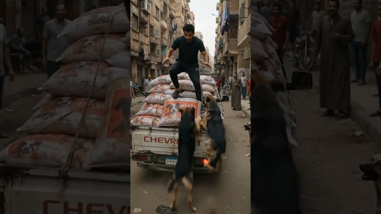 الكلاب حاصرته… فعمل أغرب حركة عشان يهرب 😂🐕"