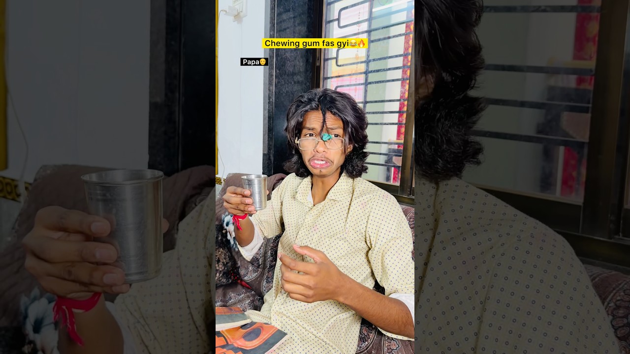 Chewing gum aur papa ke baal🥵🔥| Indian family😂|| #shorts #indian #relatable #chewinggum #comedy
