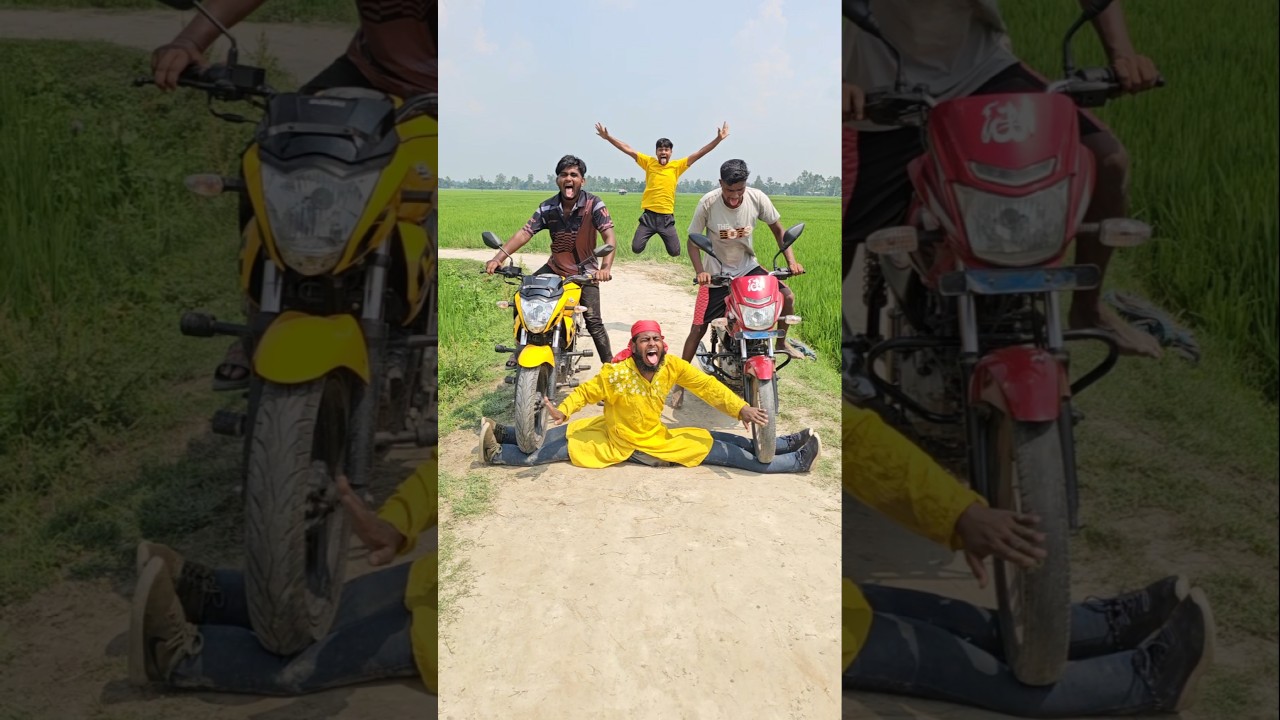 Picking up two bikes with two legs.667#funny
