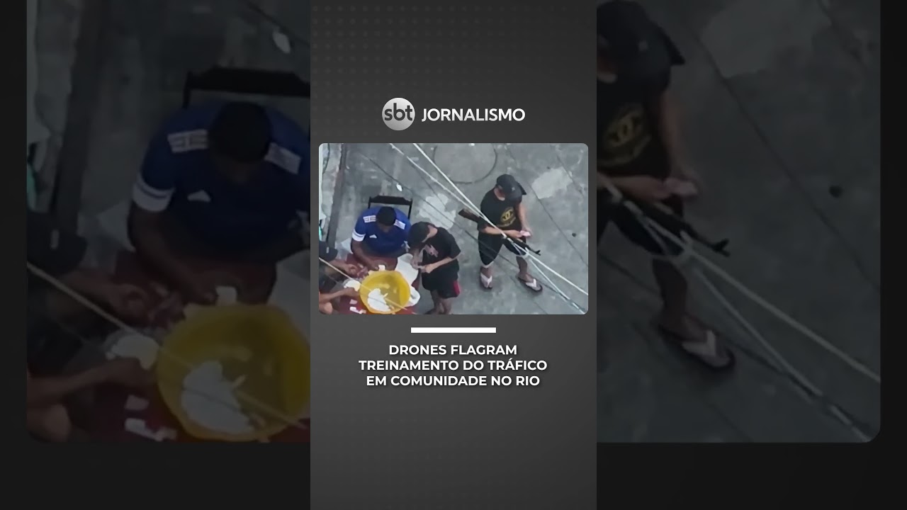 Drones flagram treinamento armado do tráfico e revelam “guerra urbana” no Rio | #SBTNotícias