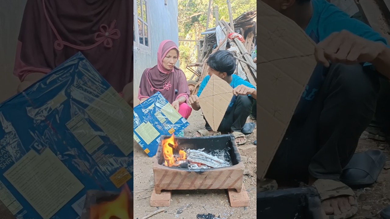 Layangan kardus vs layangan ibu