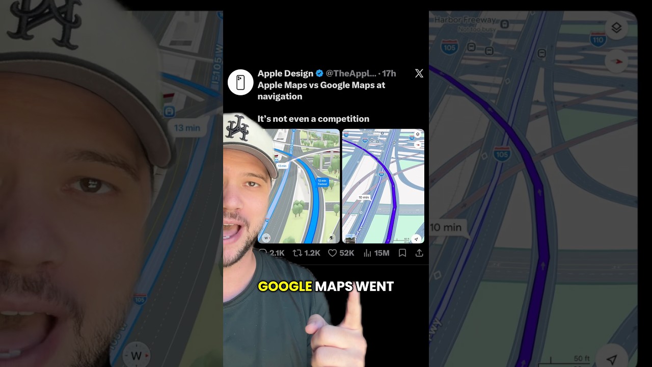 Apple Maps vs Google Maps #tech #apple #google