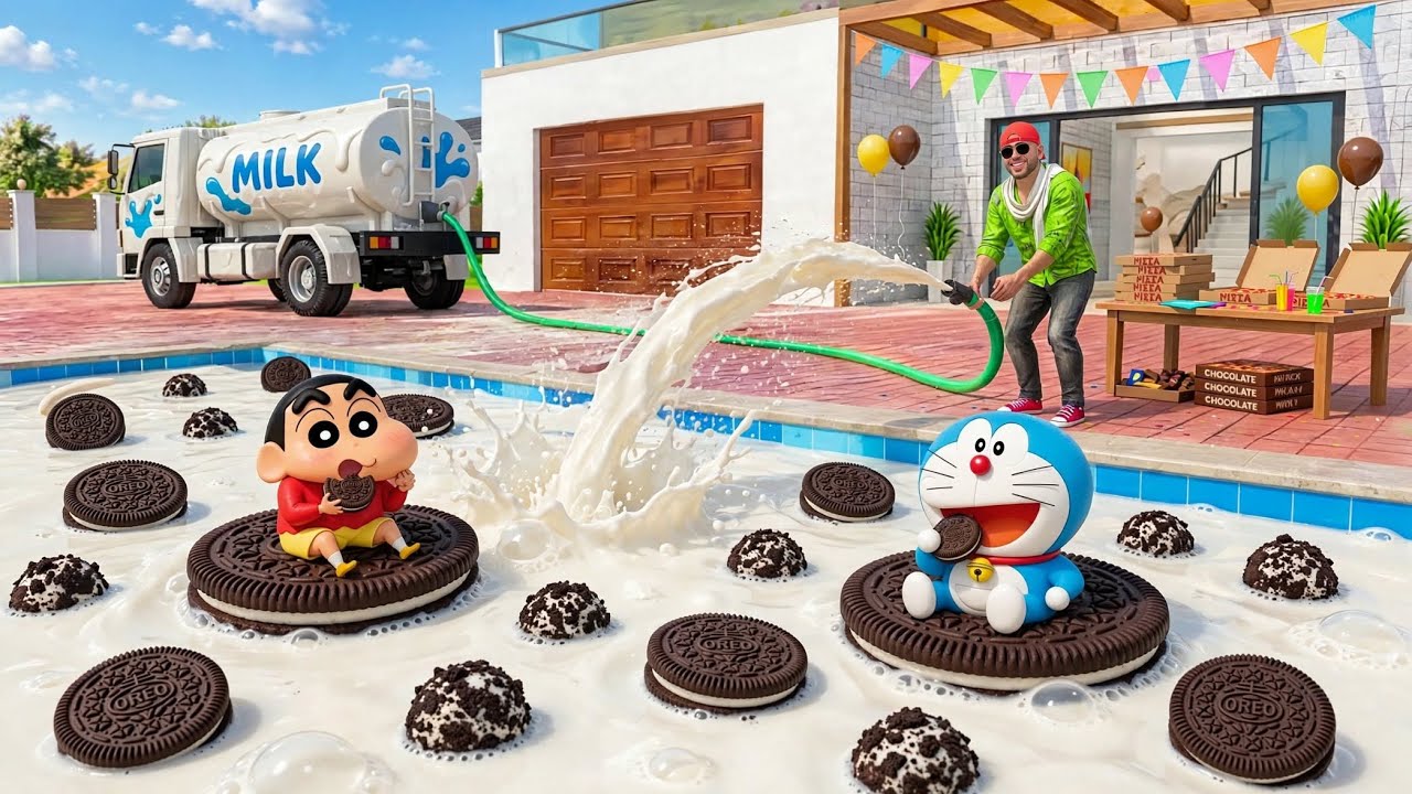 Shinchan Found Milky Oreo Biscuit Swimming pool IN 😋🍪 Indian Theft Auto Simulator 