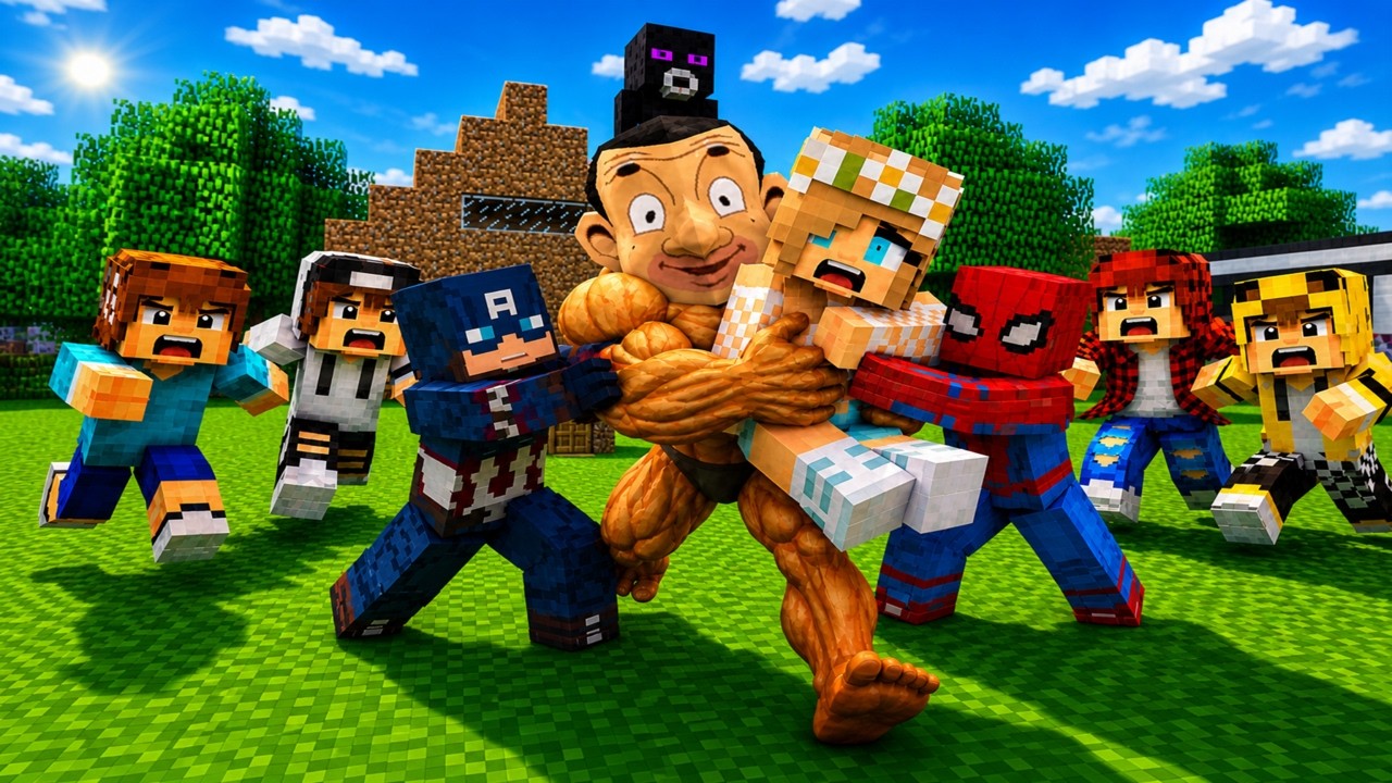 ماين كرافت لكن انقذنه جيجي ورانيا انا وسبايدرمان وايرون مان من الحرامي المعضل😱😨 #فلم_ماين_كرافت