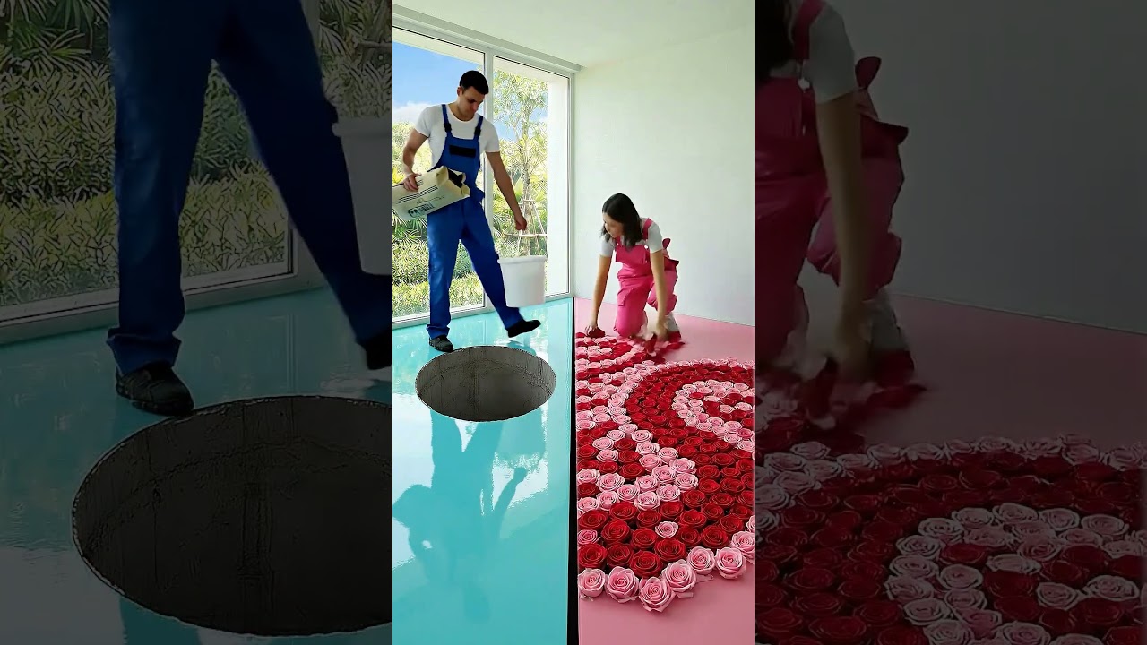 THIS DOUBLE FLOOR IS SO IMPRESSING 😱💙💗 Epoxy luxury floor