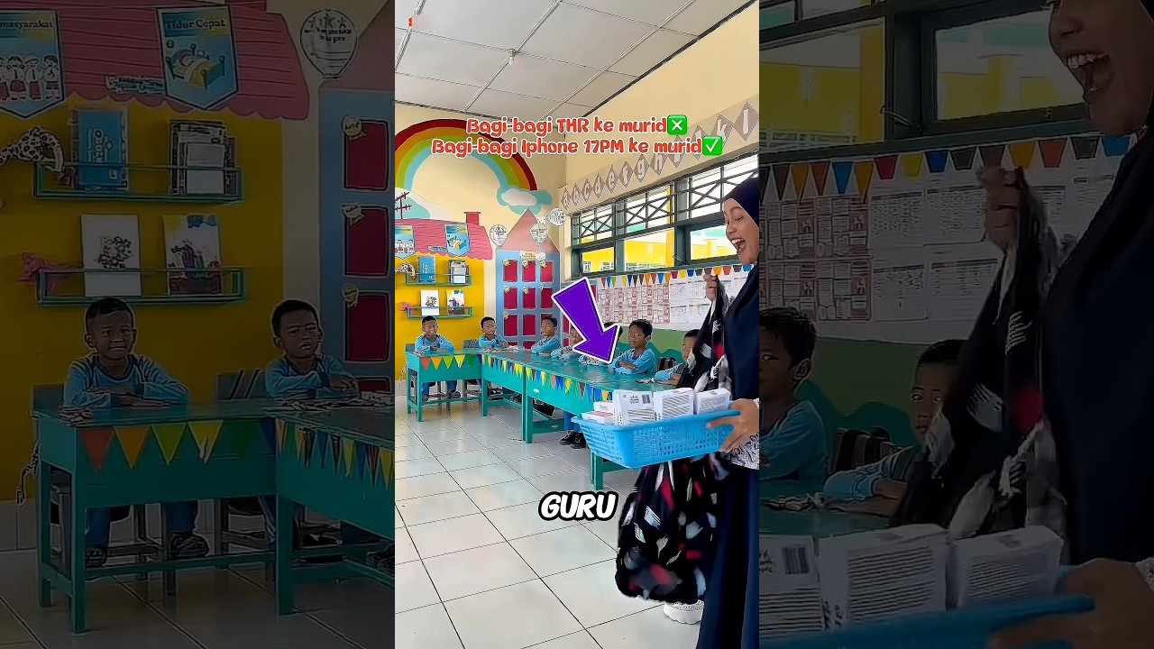 Guru Baik ini Bikin Sekelas Heboh Karena Bagi-Bagi IPhone 17 Pro Max Pink!📱😍