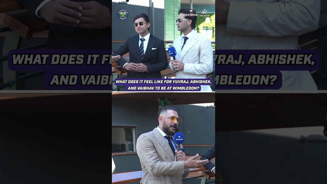Yuvraj Singh, Abhishek Sharma & Vaibhav soak in the magic of #Wimbledon 2026