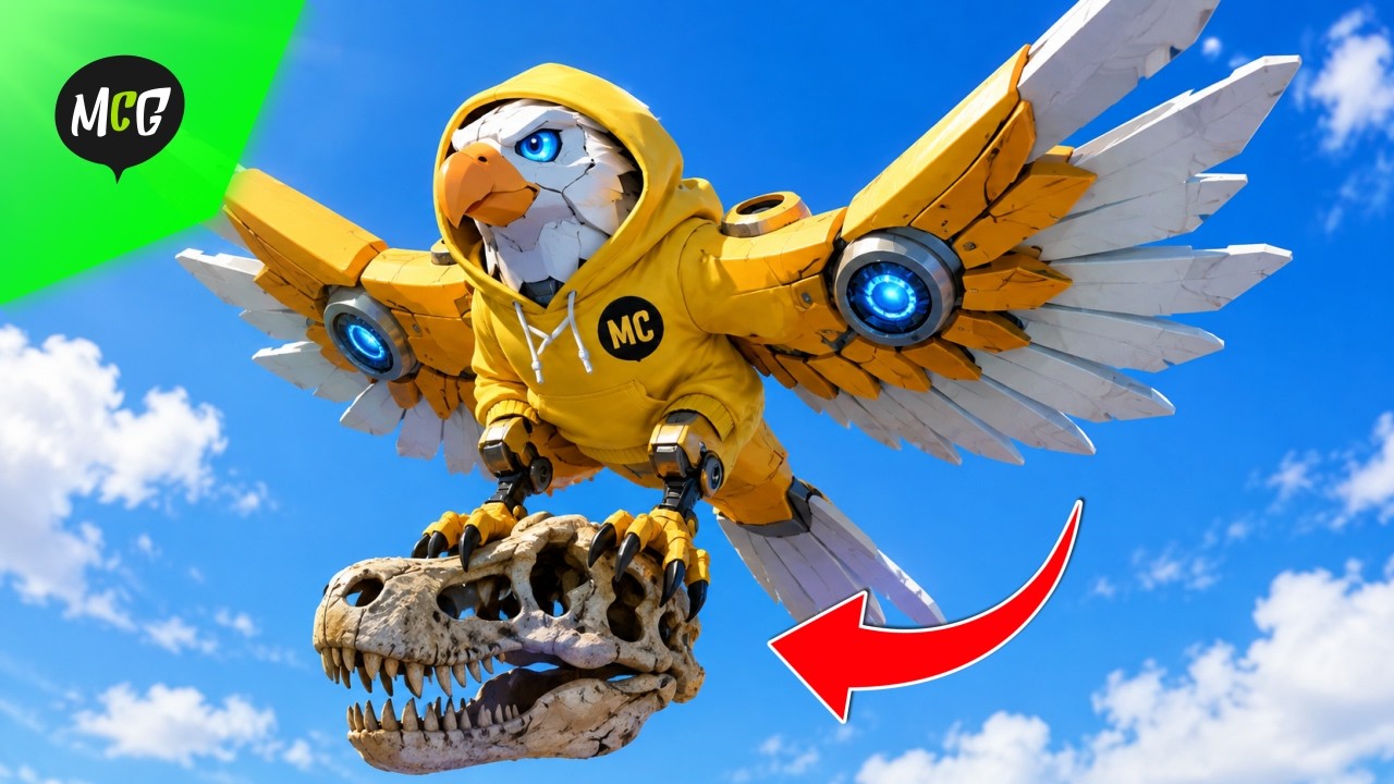 Mister Cempreng Jadi Elang Robot Mencari Tengkorak T-Rex!