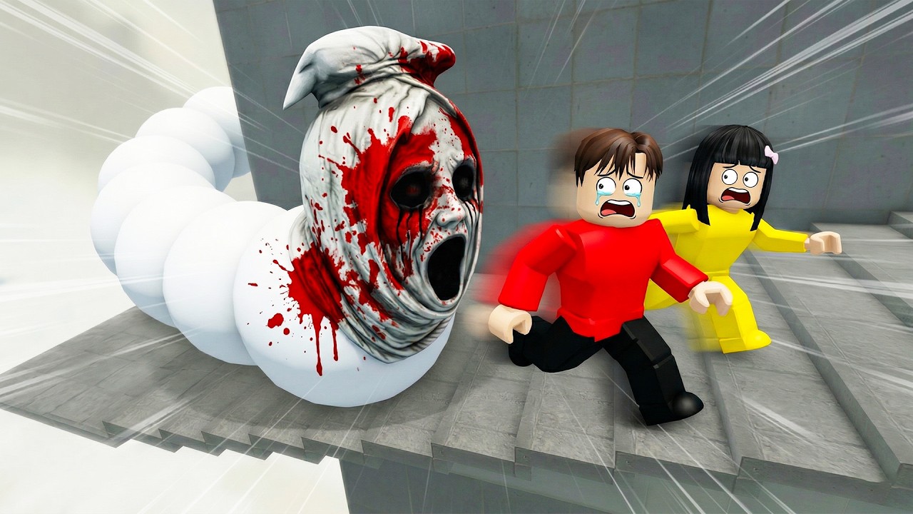 Yuta Mio Kabur Dari Kejaran Cacing Wajah Pocong Seram Banget | ROBLOX