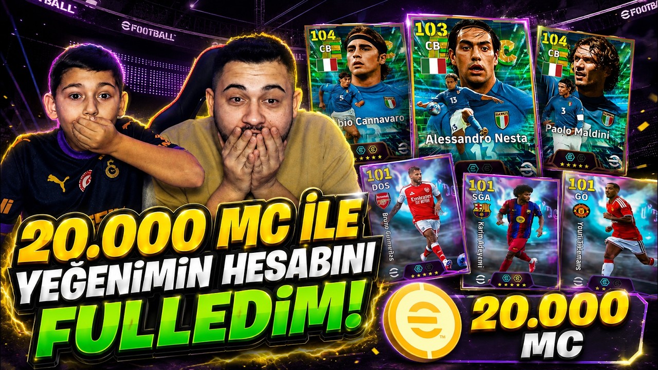 20.000 MC İLE YEĞENİMİN HESABINI FULLEDİM! İNANILMAZ TOP AÇILIMI! 😱 eFootball Mobile 2027