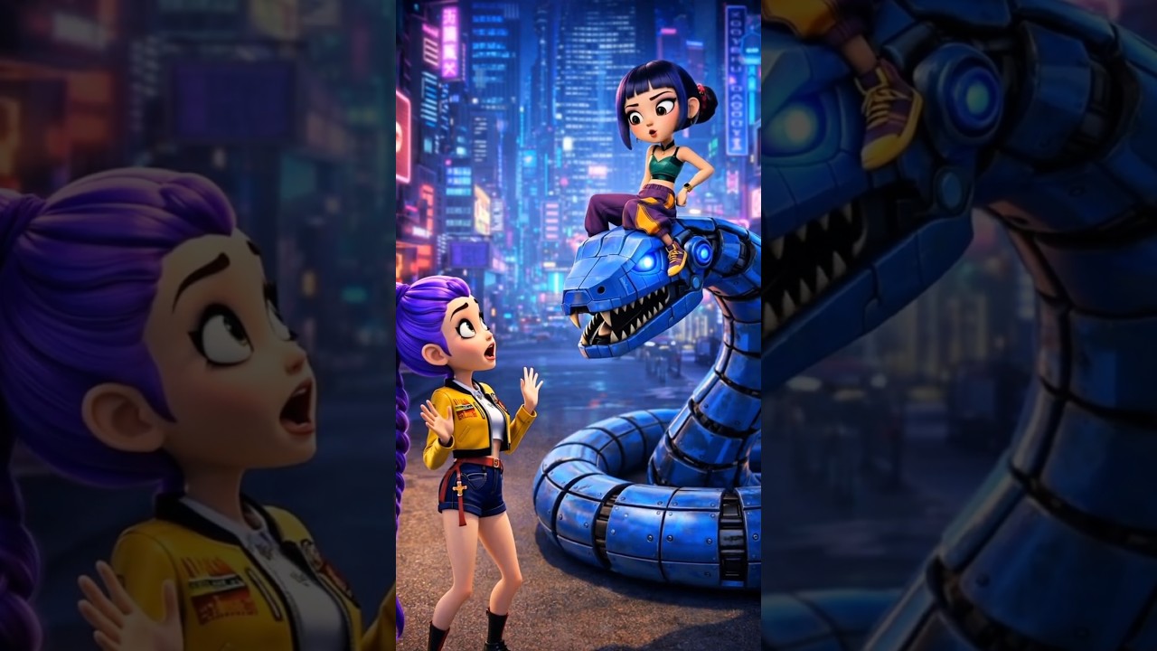 منظور الشخص الأول 😱🐍💜 جينو يصنع آلي أناكوندا عملاق لرومي! | صيادي شياطين الكي-بوب #فيديوهات_قصيرة