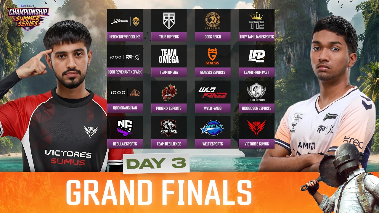 ONEGAME BGMI - Summer Championship Series | Grand Finals | Day 3 | #godlike #OG #Omega #xspark #TR