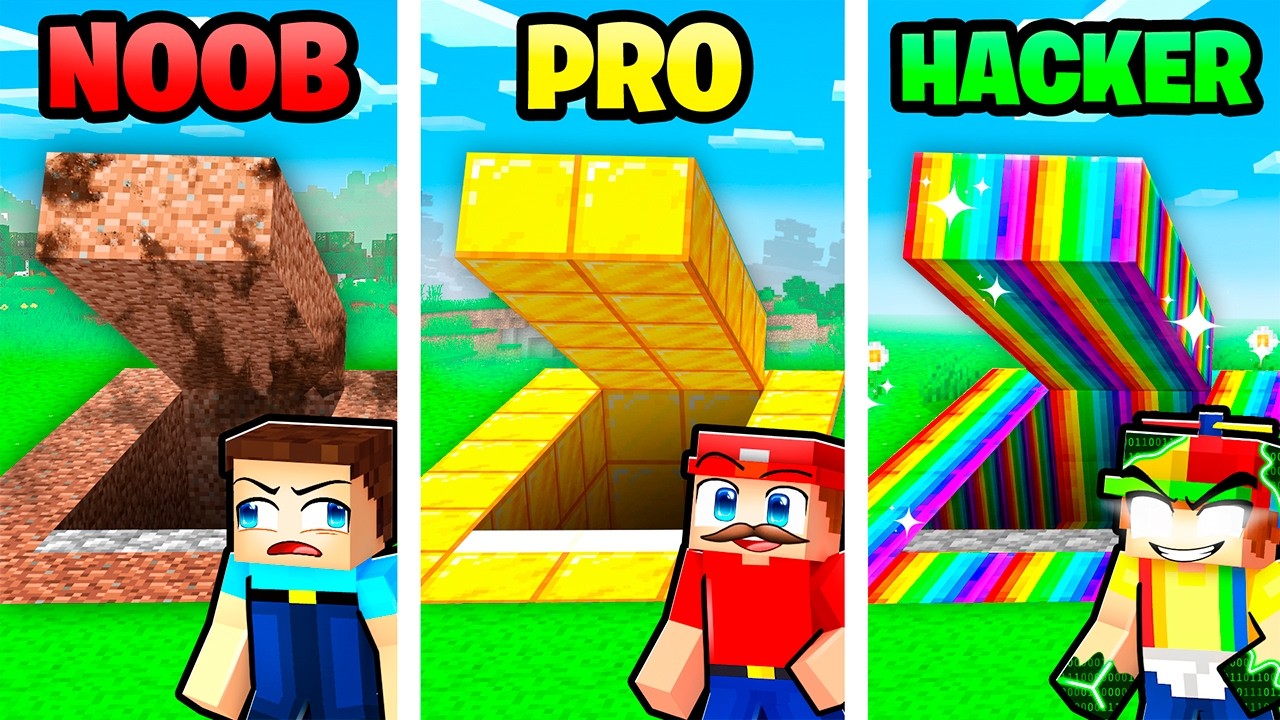 Evolving from POOR to HACKER Bunker in Minecraft!