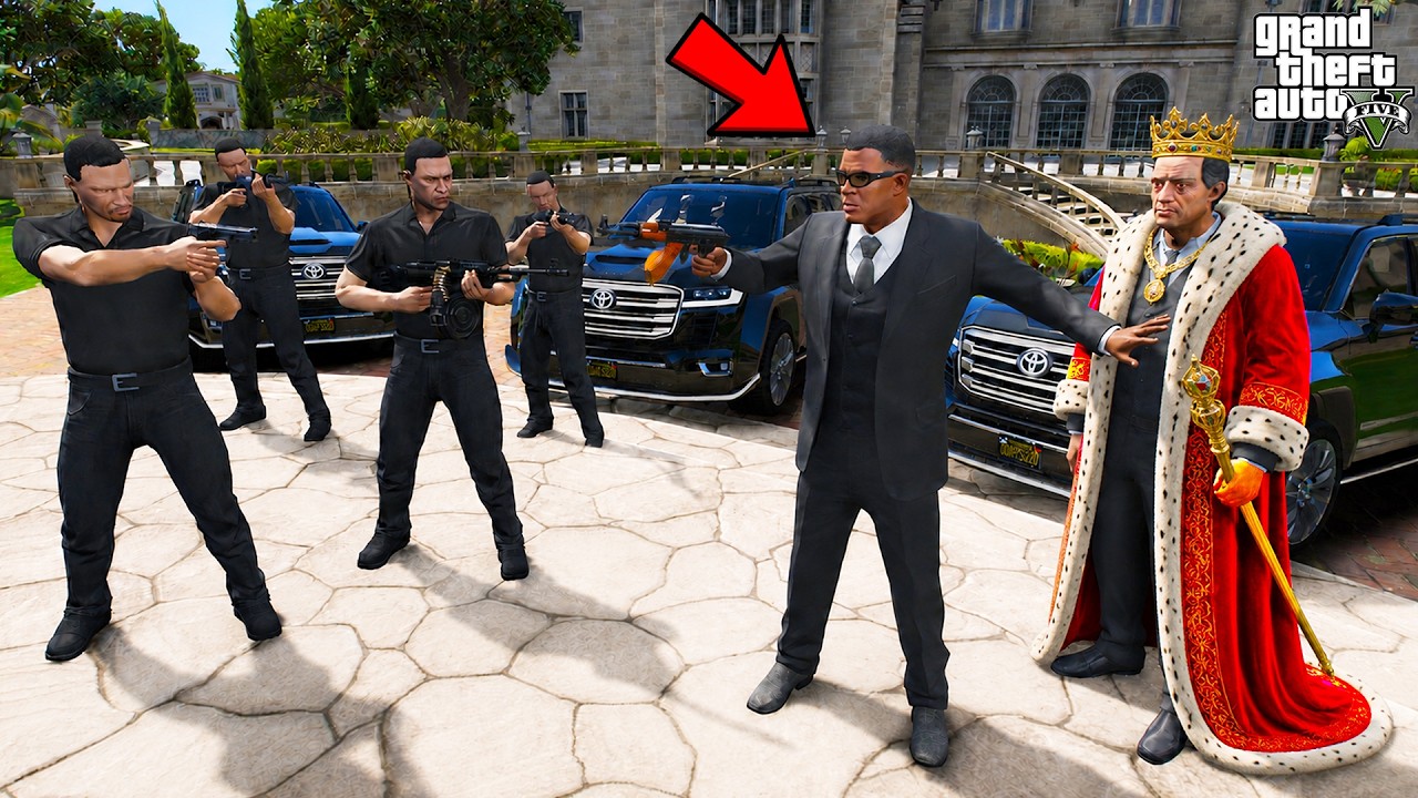 Franklin Becomes The King’s Bodyguard in GTA 5 | SHINCHAN and CHOP