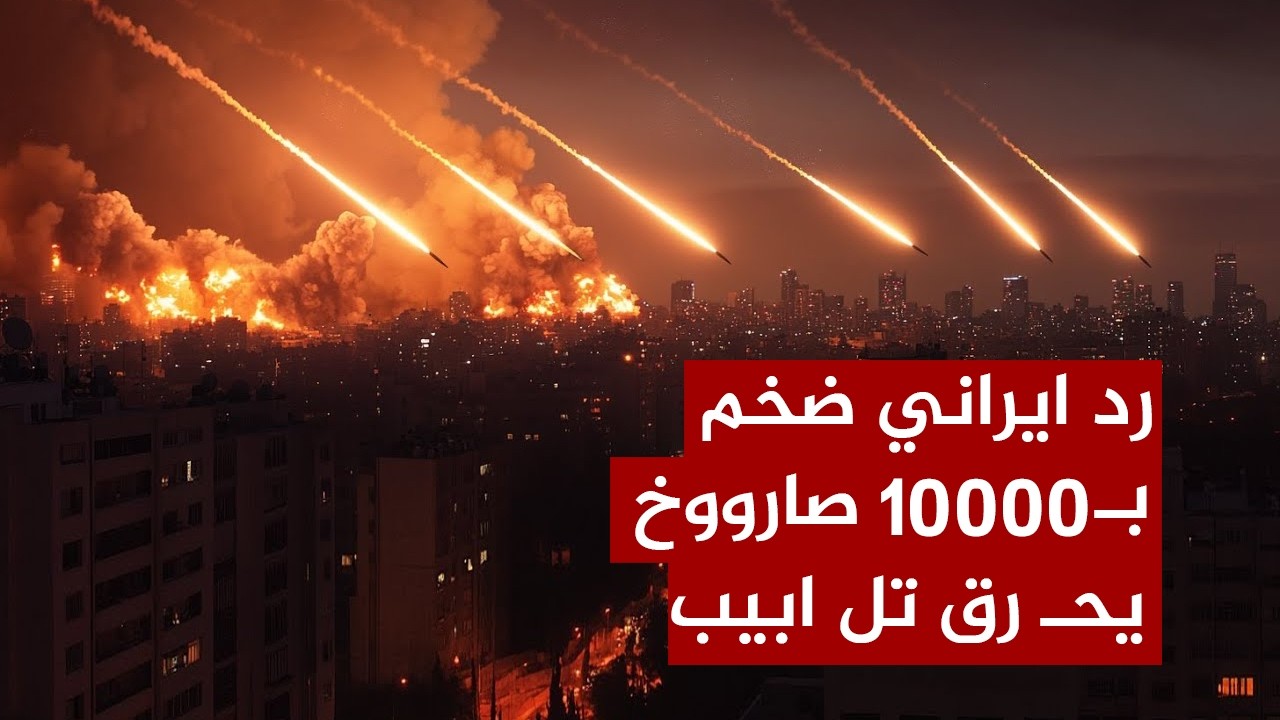 عاجل | بدأ حفلة الرد الإيراني ب10000 صاروخ يحرق اضخم ابراج تل أبيب.. هروب4مليون اسرائيلي الى الملاجئ