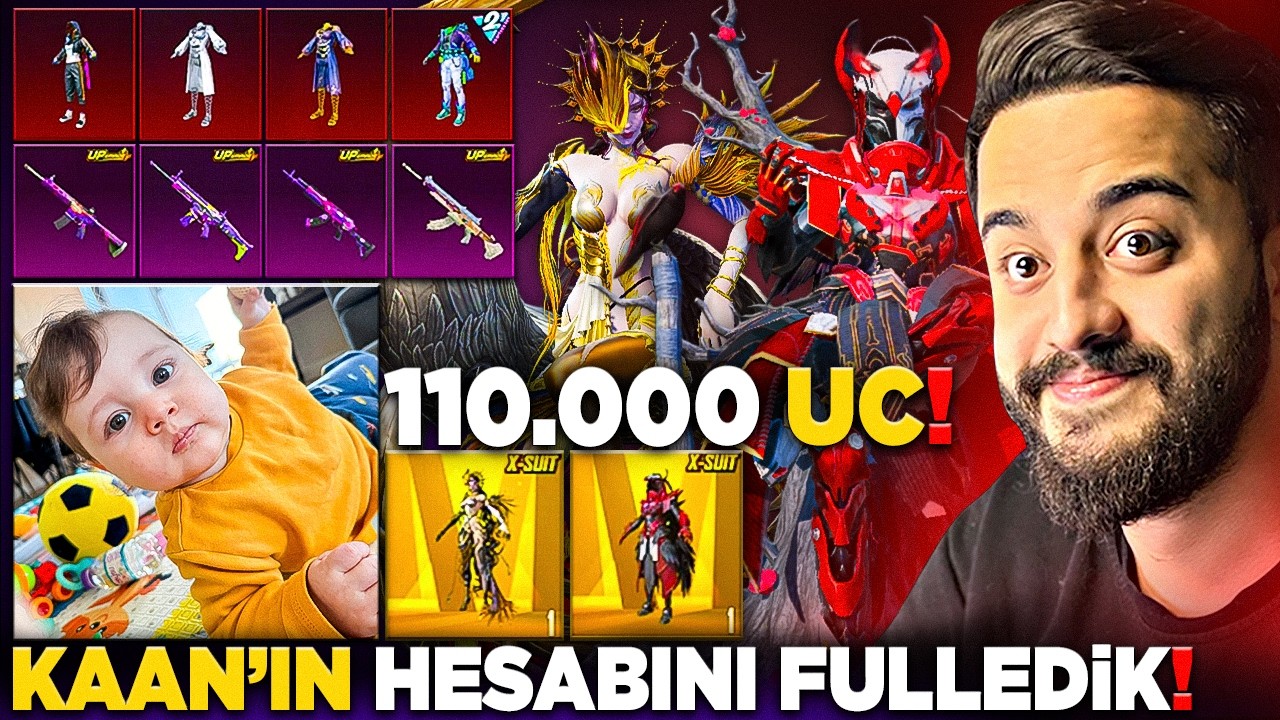 OĞLUMUN HESABINI 110.000 UC FULLEDİK! PUBG Mobile