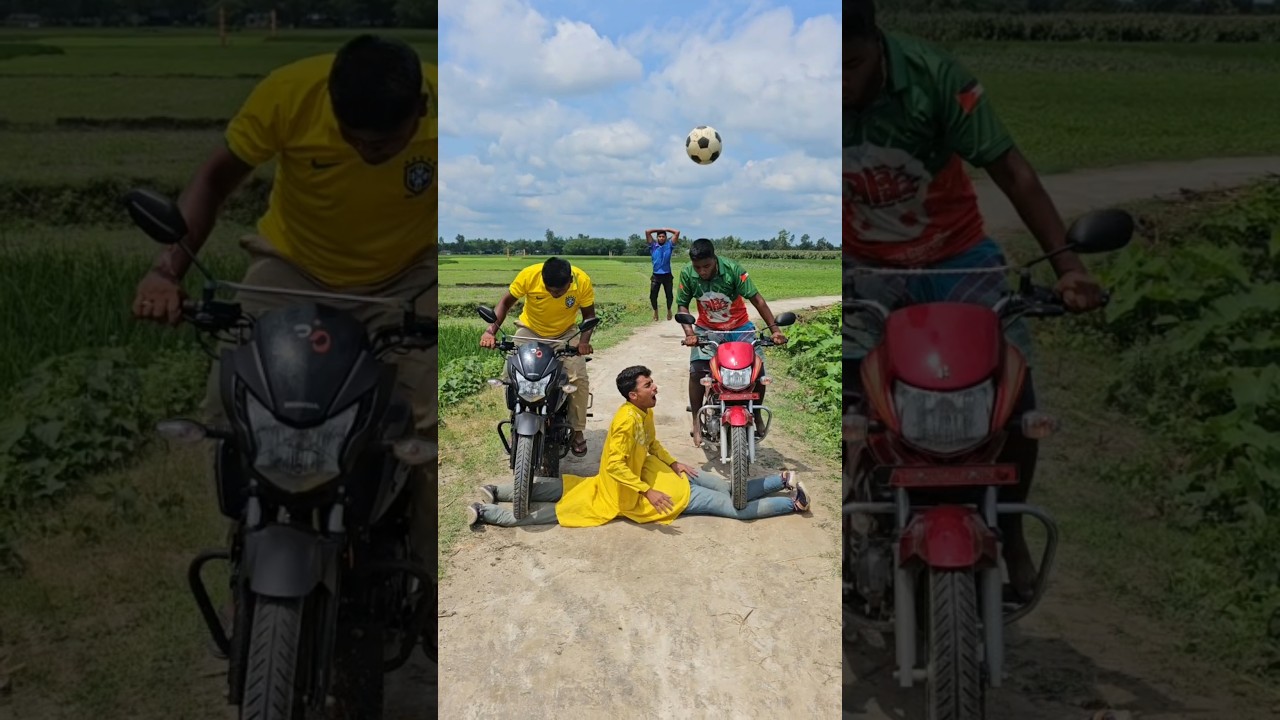 The boys fled on their motorcycles.7090#funny