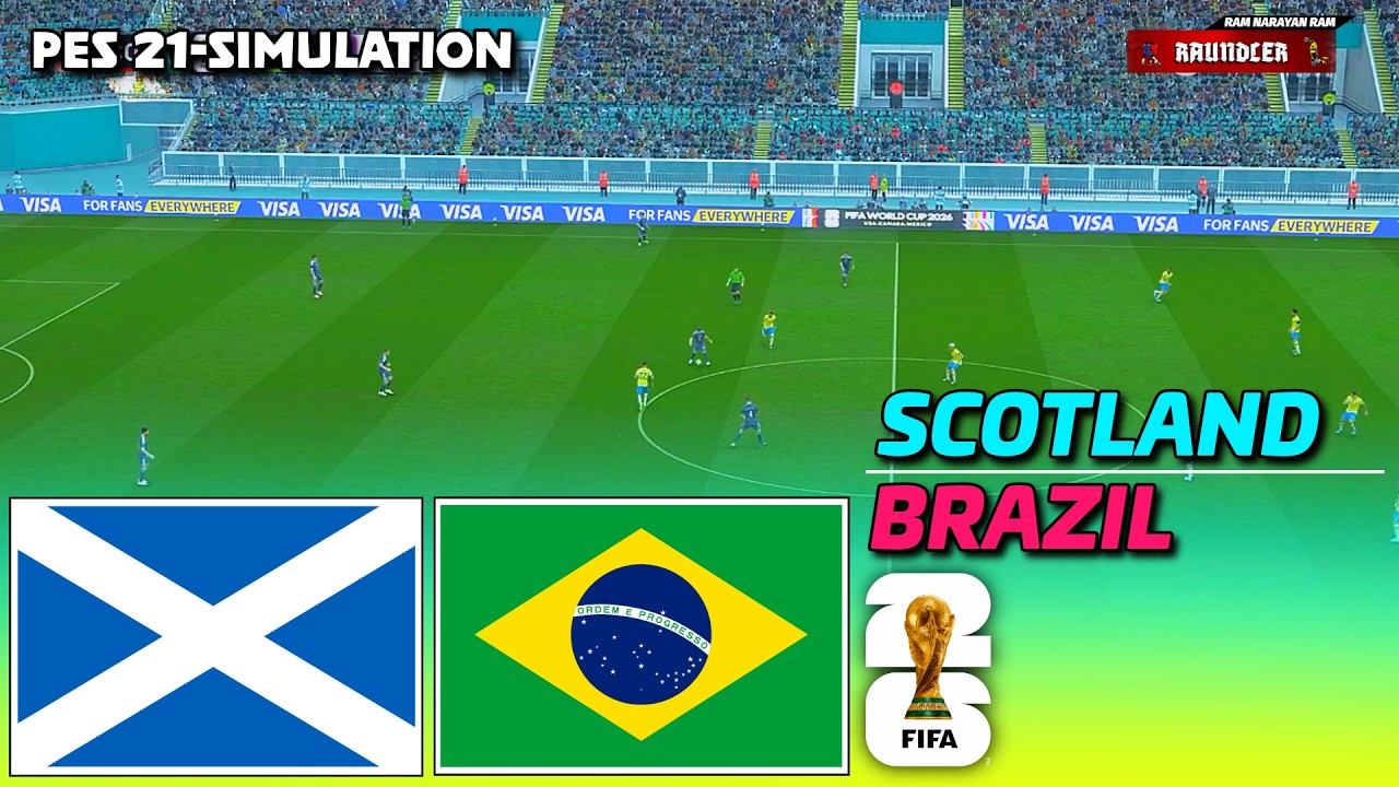 🔴LIVE - Scotland vs Brazil | FIFA World Cup 2026 | PES 21 Football Simulation Gameplay