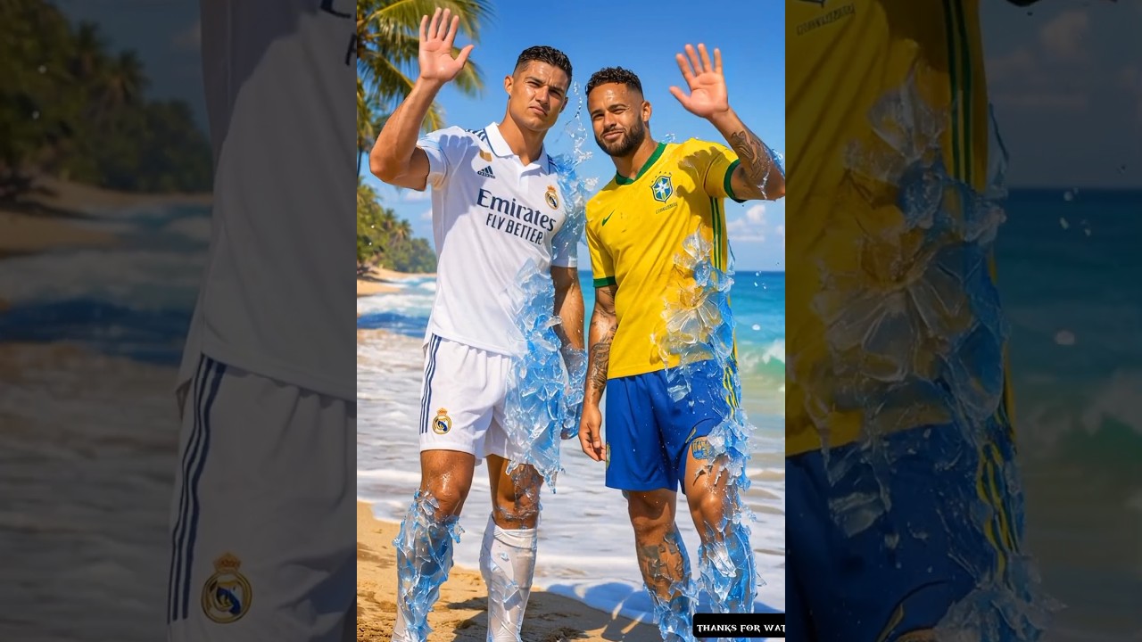 When Ronaldo and Neymar turned into ice,#cristianoronaldo #neymar #shorts