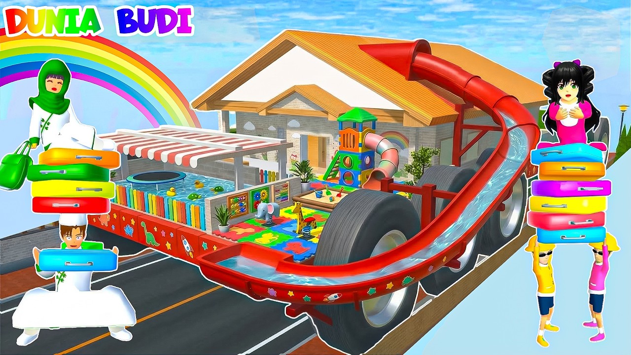Yuta Mio Buat Rumah Beroda Bisa Jalan Pulang Kampung Bawa Banyak Wahana Kolam dan Seluncuran🥳