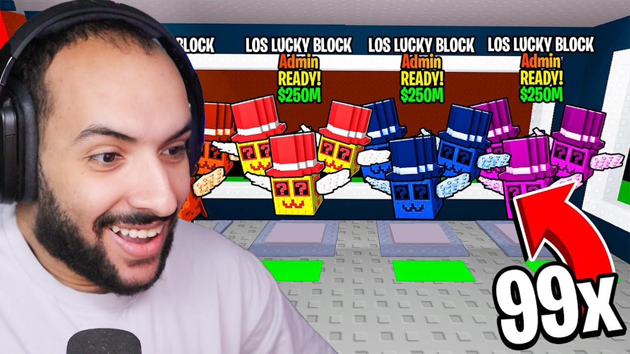 روبلوكس ماب السرقة : فتحت بيت كامل من اللكي بلوك مع 99 حظ في السرفر | roblox steal a brainrot