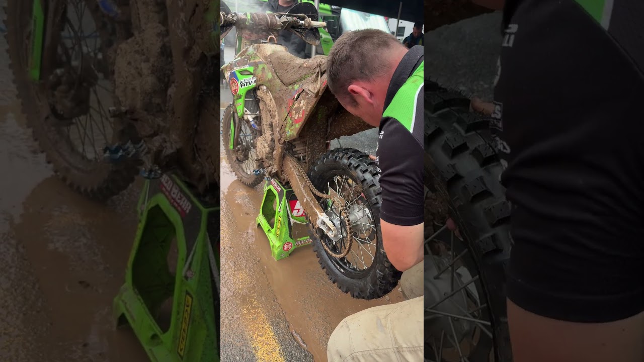 First winner in GNCC history to swap a tire mid race! 48 seconds for the full pit and tire change