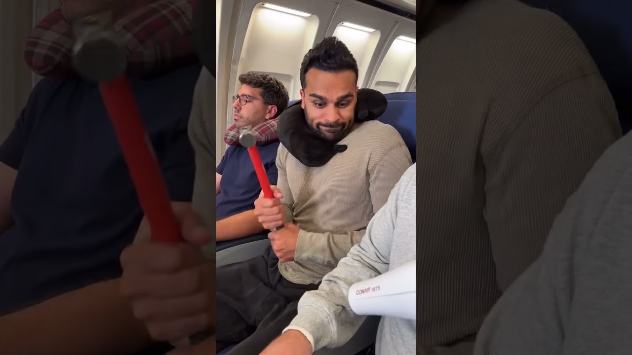 إذا حجزت مقعد في الوسط ✈️😆