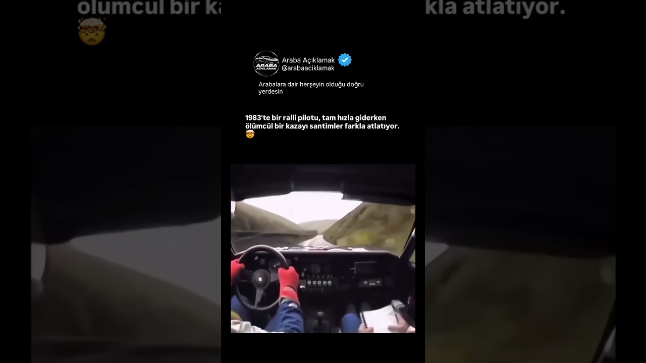 1983'te bir ralli pilotu, tam hızla giderken ölümcül bir kazayı santimler farkla atlatıyor. 🤯