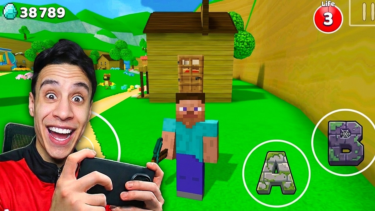 اتحولت إلى ستيف في لعبة الدب الخارق جمعت دايموند Super Bear Adventure!! 😱🔥