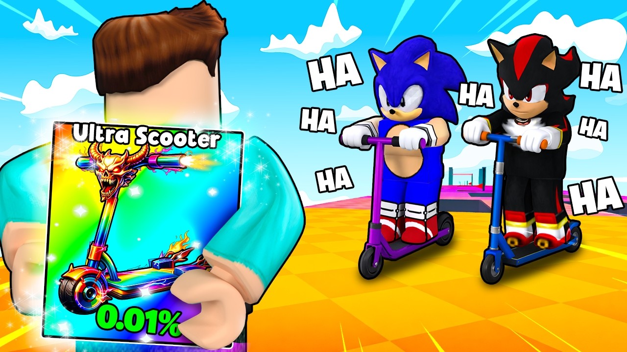I PRETENDED TO BE NOOB IN SCOOTER ONLY OBBY, THEN USED A 0.01% SCOOTER IN ROBLOX !!