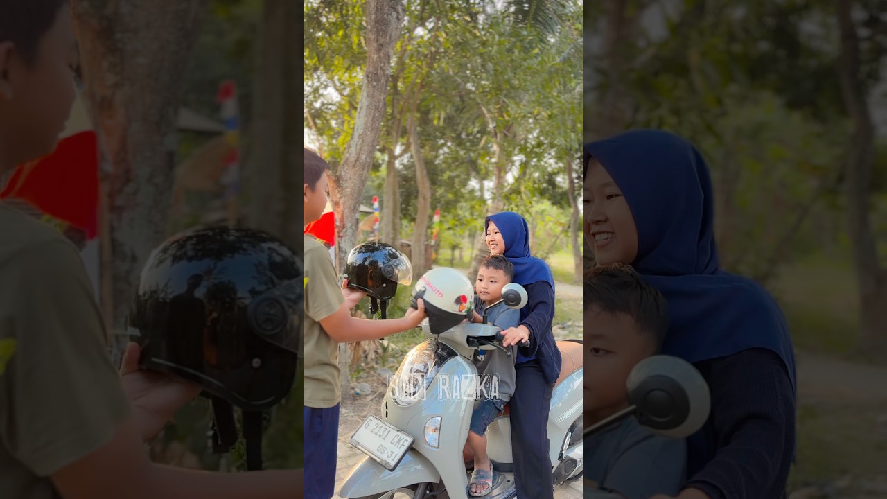Naik motor pakai helm biar nggak ditilang polisi#shorts