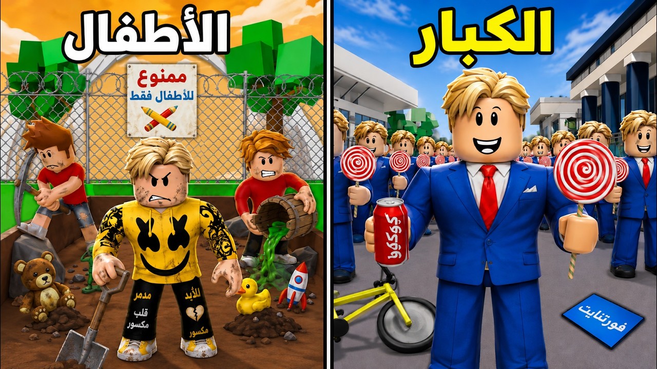 فيلم روبلوكس : حرب البقاء⚔️ الصغار ضد الكبار في ماب البيوت..!🔥😱
