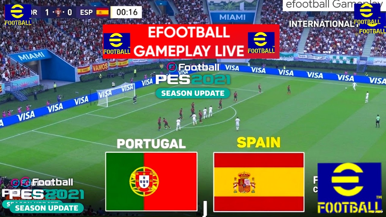 eFootball Pes 2021 - Spain vs Portugal I Full Match Simulation I Football Video Game I