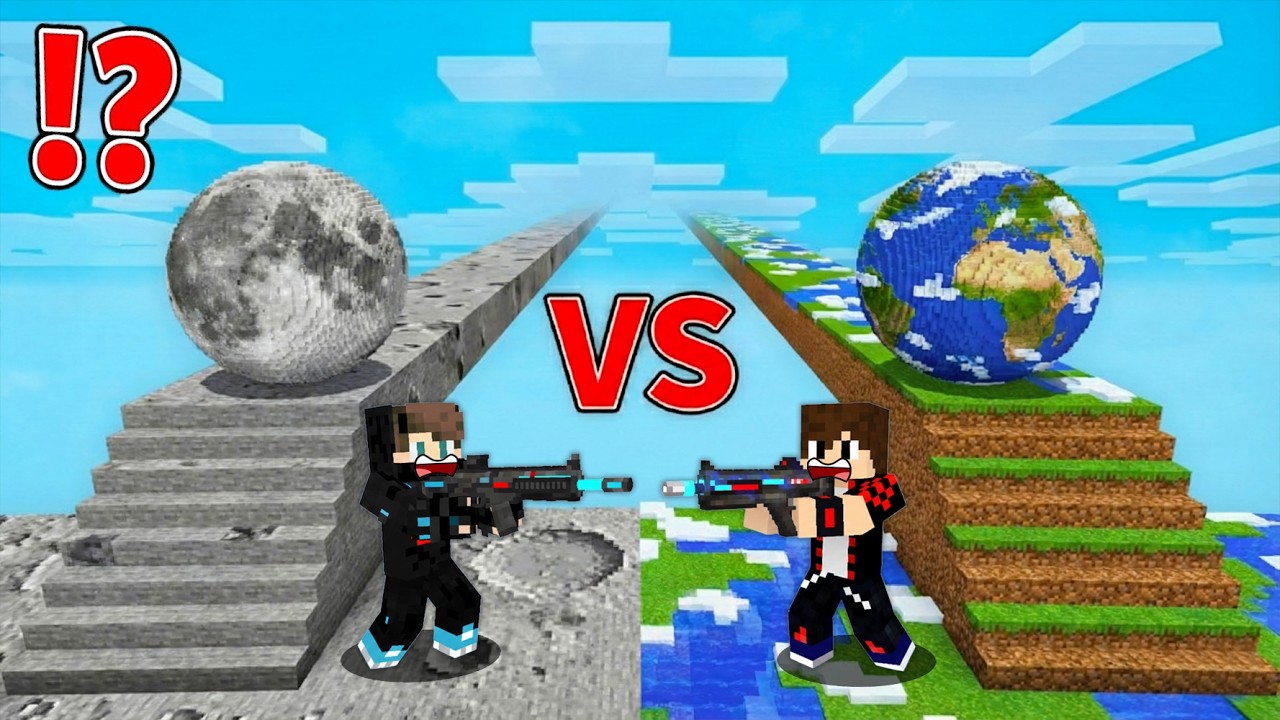 ماين كرافت : حـرب طرق الحظ ولكن طريق القمر ضد طريق الأرض !!؟ 🔥😱