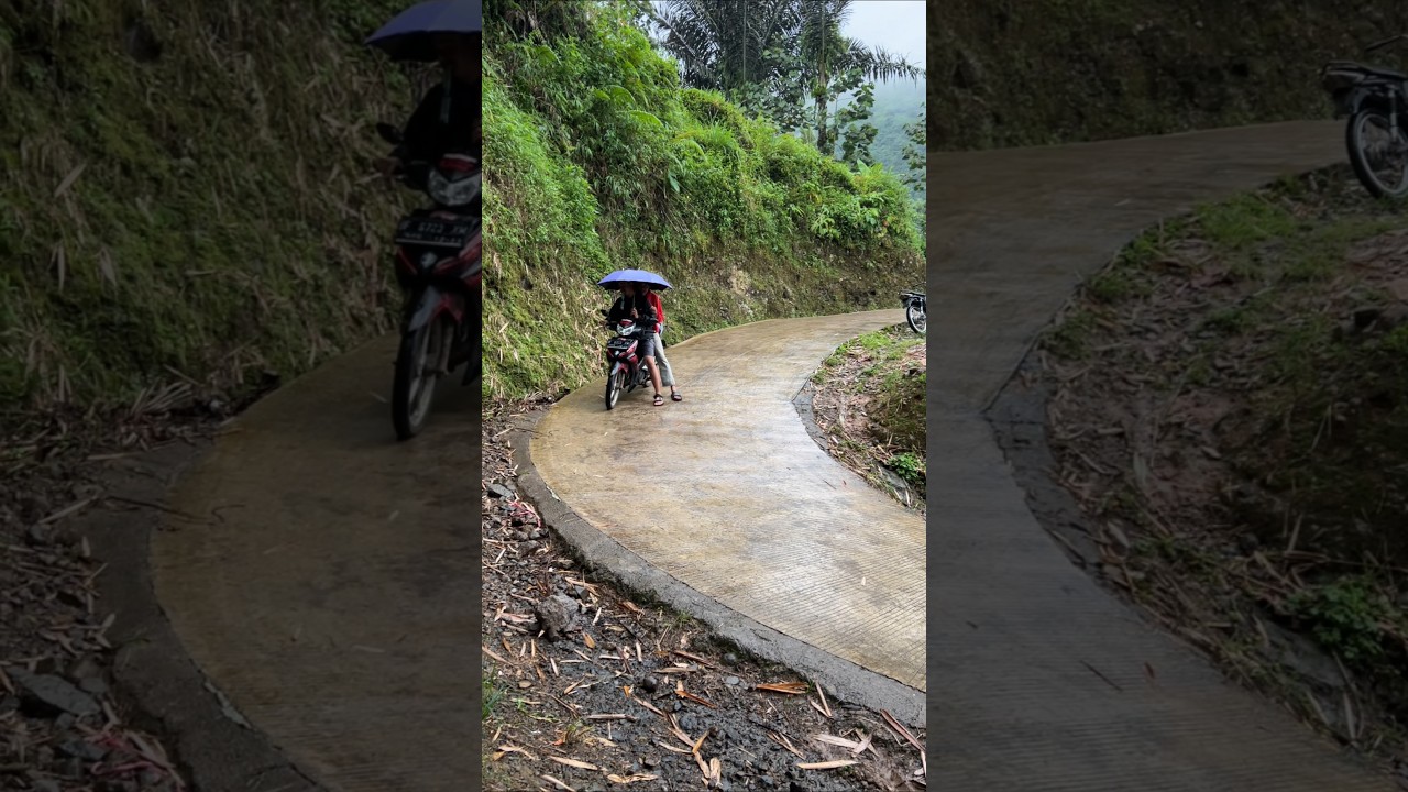 Menegangkan! Motor los rem di jalan curam bikin dag dig dug