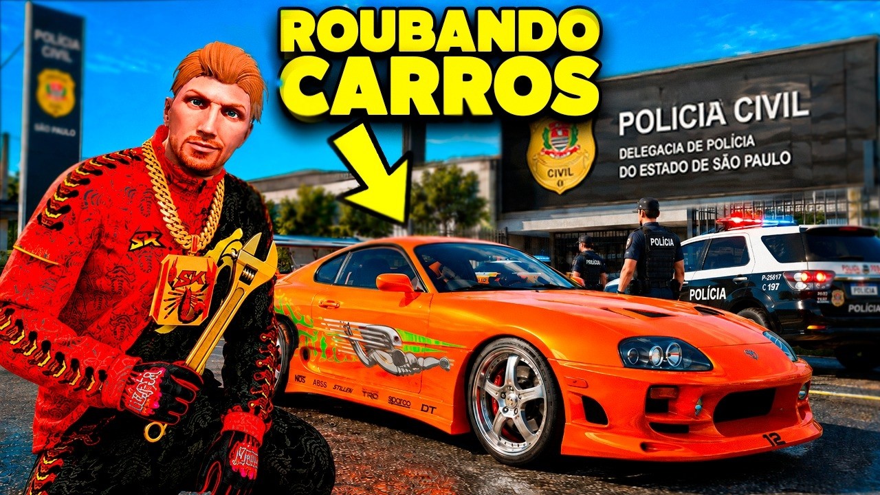 Roubando SUPER CARROS do PATIO da POLICIA no GTA 5 RP!