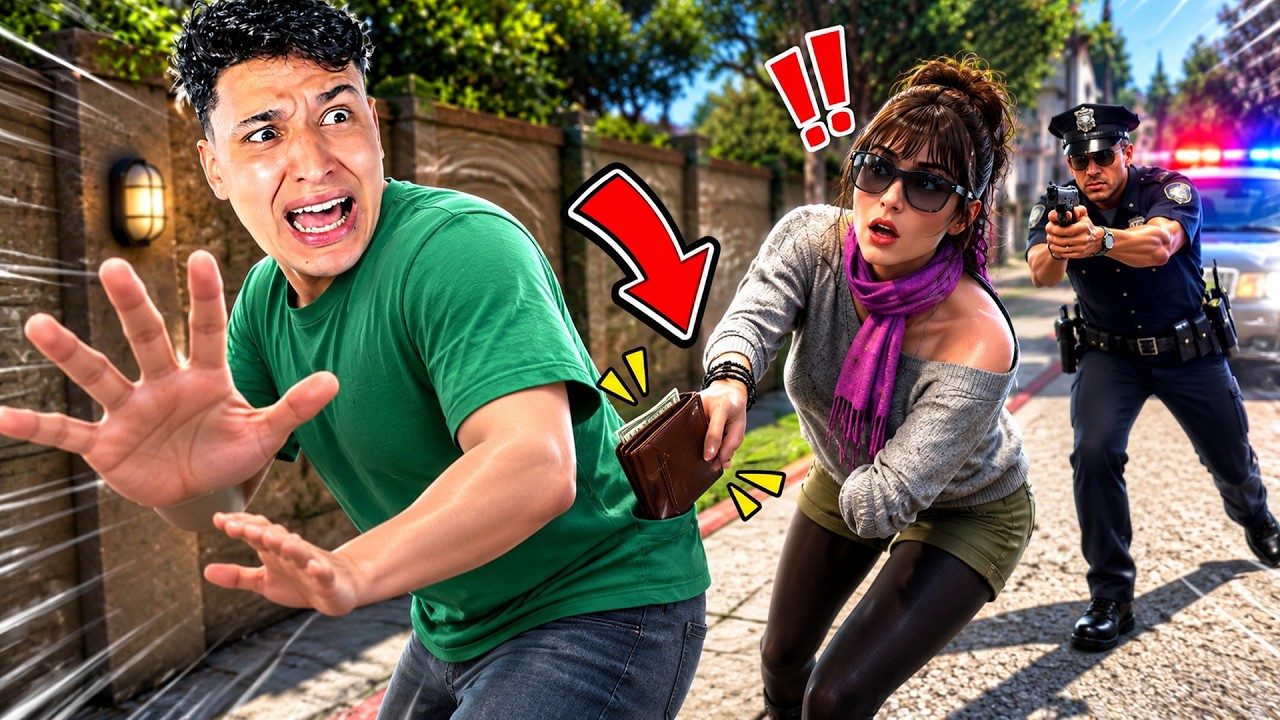 البنت سرقت فلوسى وانا ماشي فى الشارع 😱 وطلبت الشرطة فى لعبة GTA 5