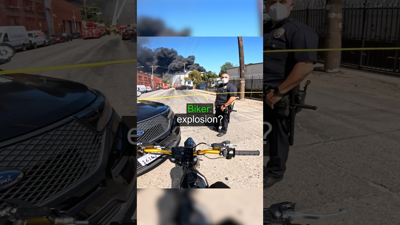 Biker Run Into Toxic Smoke !😱