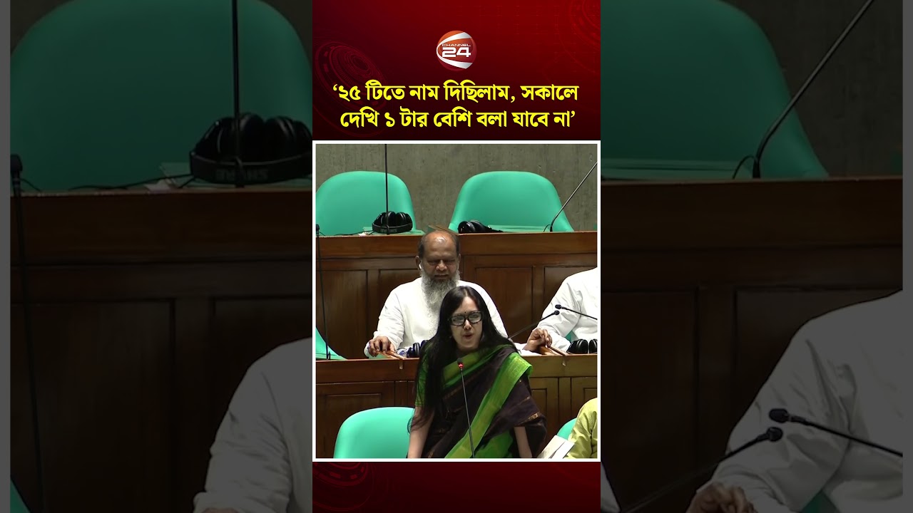 ‘২৫ টিতে নাম দিয়েছিলাম, সকালে দেখি একটার বেশি বলা যাবে না’ #rumeenfarhana #parliament #channel24