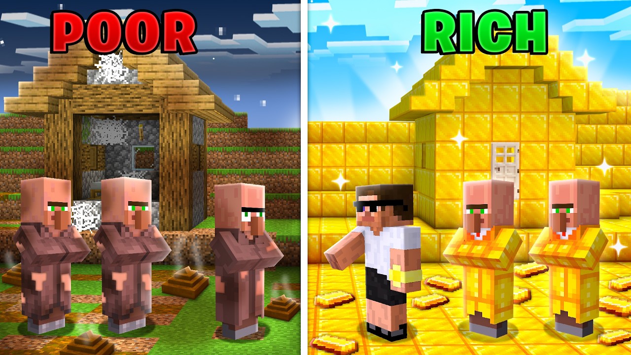 Poor vs Rich Village in Minecraft..